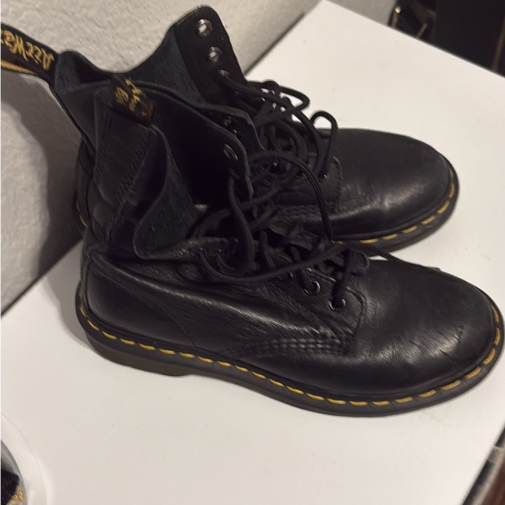 Dr. Martens Black Leather Combat Boots